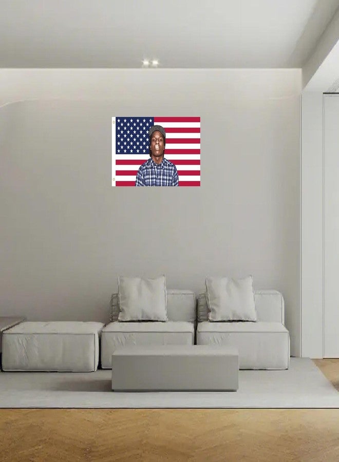 MAGJIUKE Rapper Rocky American Flag Tapestry 3x5 Ft - rap Asap USA Poster for Bedroom Living Room Funny Decor - Image 3